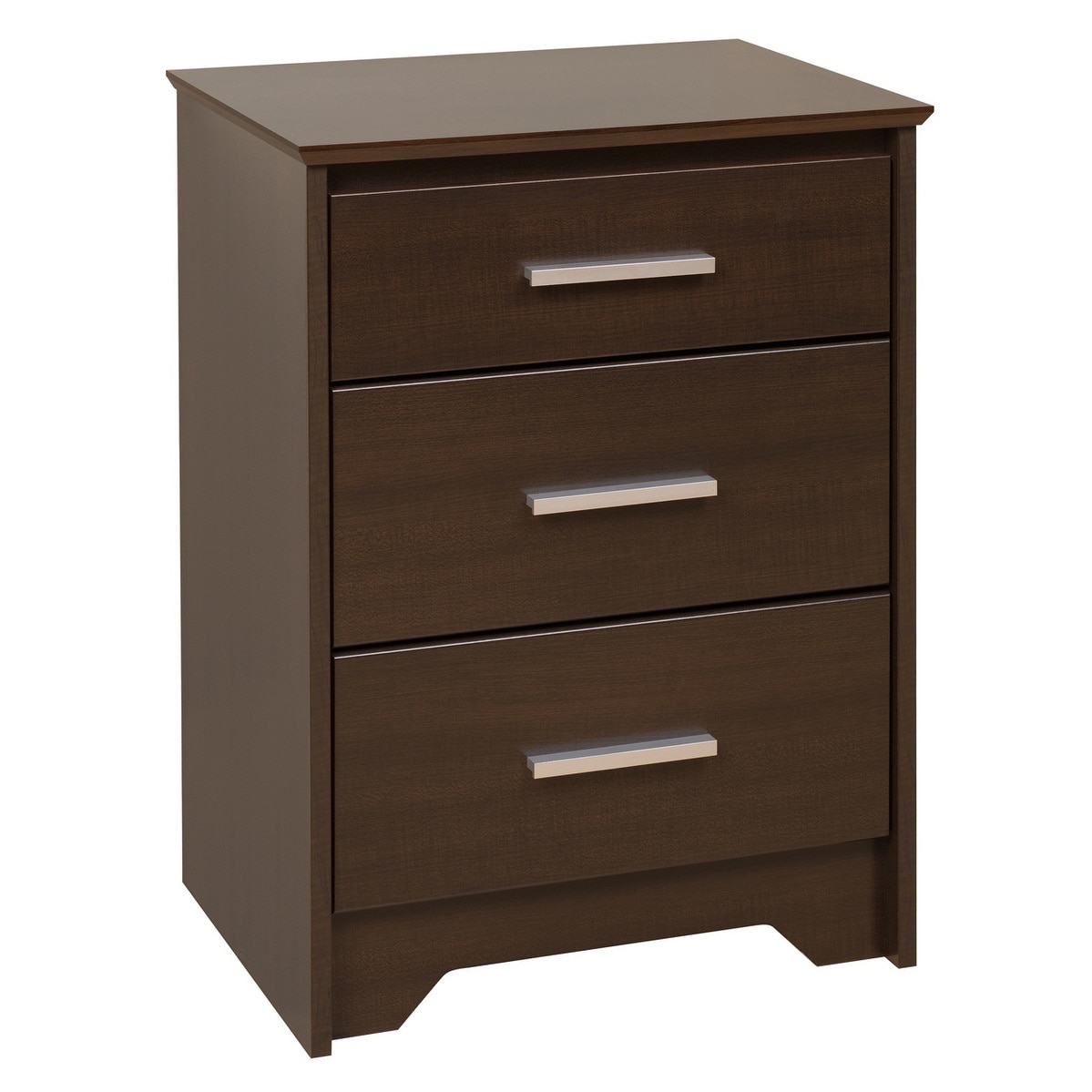 Shop Yaletown Tall Espresso 3 Drawer Night Stand Overstock 5983209