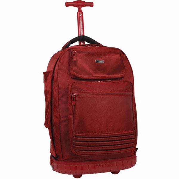 J World 'Parkway' 20-inch Red Rolling Laptop Backpack