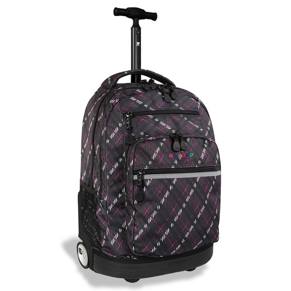 J World Sundace Preppy Purple Rolling 15-inch Laptop Backpack
