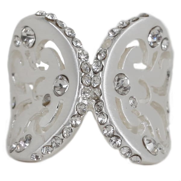 Nexte Silvertone Cubic Zirconia Butterfly Wings Ring Free Shipping On