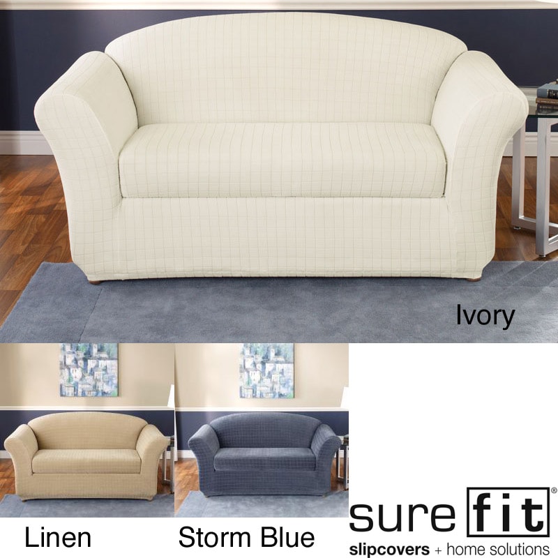 Sure Fit Stretch Squares Loveseat Slipcover Bed Bath Beyond