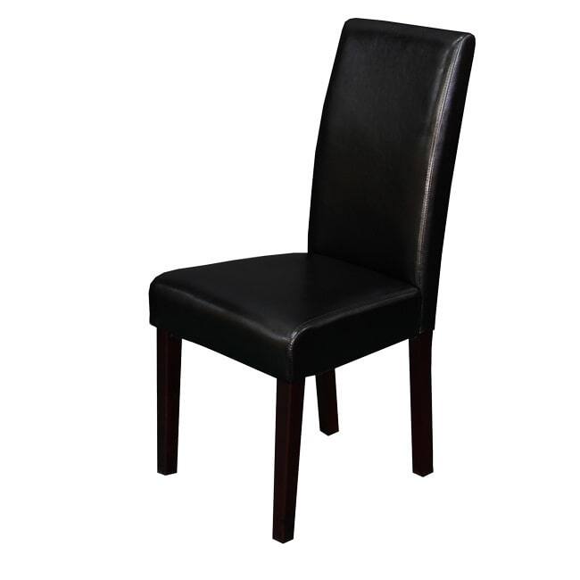 Villa Faux Leather Black Dining Chairs (Set of 2)