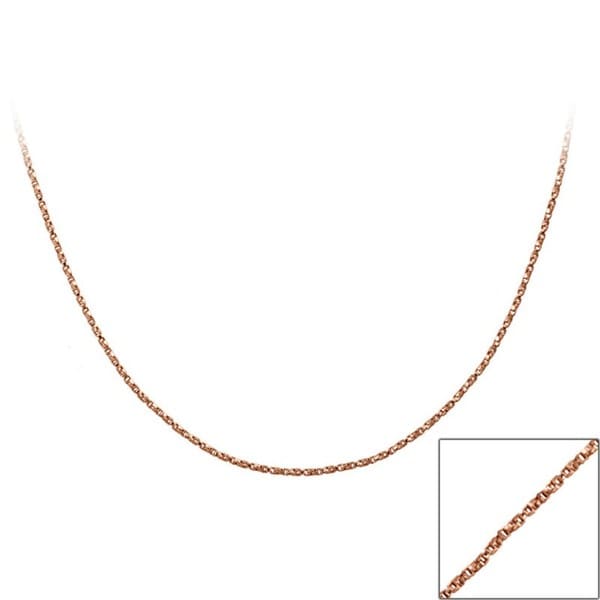 Mondevio Rose Goldtone18 inch Twisted Box Chain Necklace Mondevio Gold Overlay Necklaces