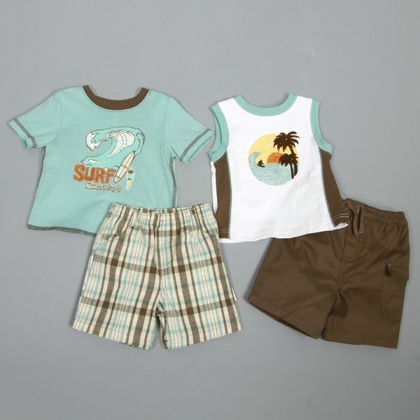 Vitamins Infant Boys Surf Print 4 Piece Set