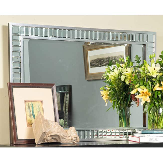 angelo:HOME Marlowe Landscape Wood, Glass and Metal Mirror on Mirror