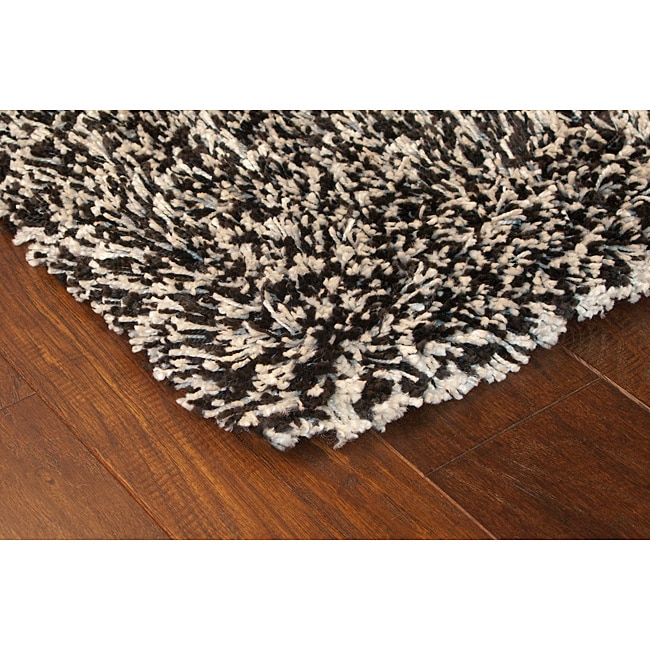 Manhattan Tweed Black/ Ivory Shag Rug (23 X 79)