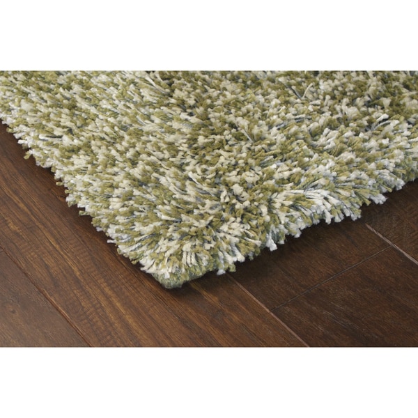 Manhattan Tweed Green/ Ivory Shag Rug - 5' x 8'