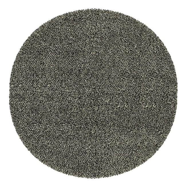 Manhattan Tweed Black/ Ivory Shag Rug (6 Round)