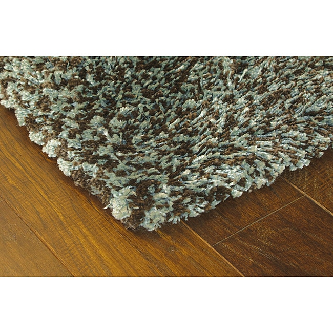 Manhattan Tweed Blue Shag Area Rug (67 X 96)