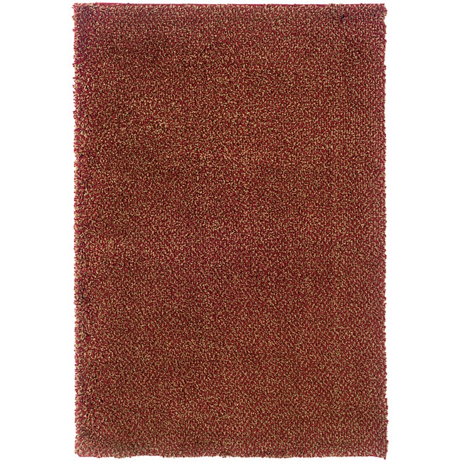 Manhattan Tweed Red/gold Shag Area Rug (710 X 112)