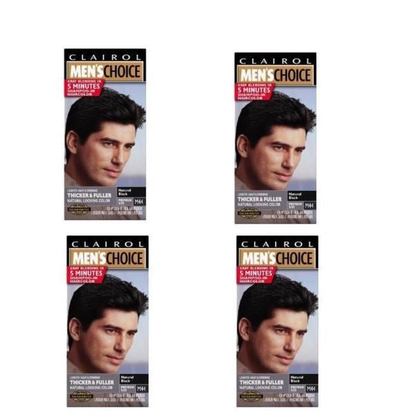 Clairol Mens Choice #M44 Black Shampoo Hair Colors (Pack of 4)