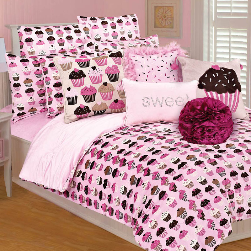 Microplush Cupcakes 3 piece Comforter Set