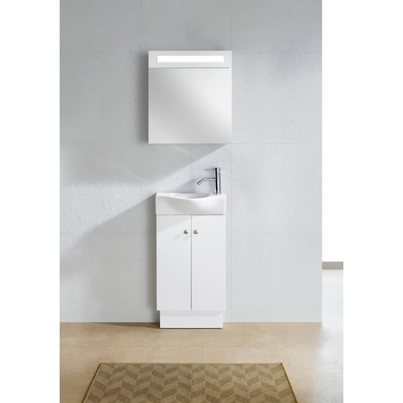 Glenwood White Wood 17-inch Single Bathroom Vanity