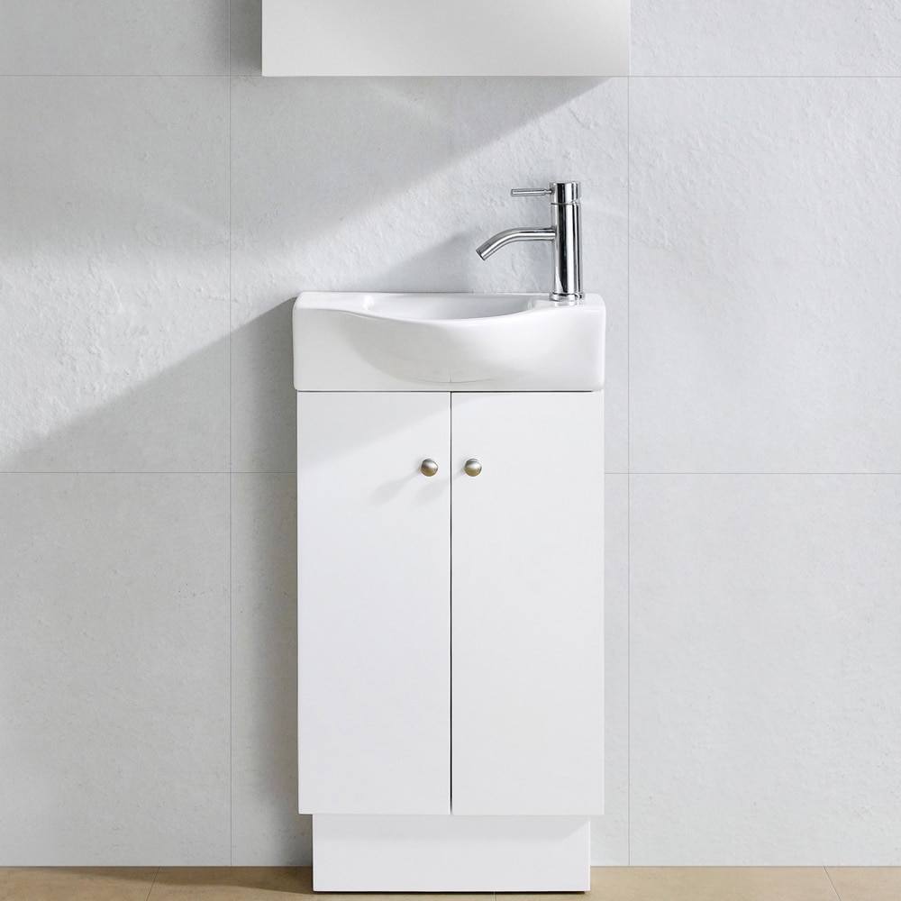 Glenwood White Wood 17-inch Single Bathroom Vanity White ...