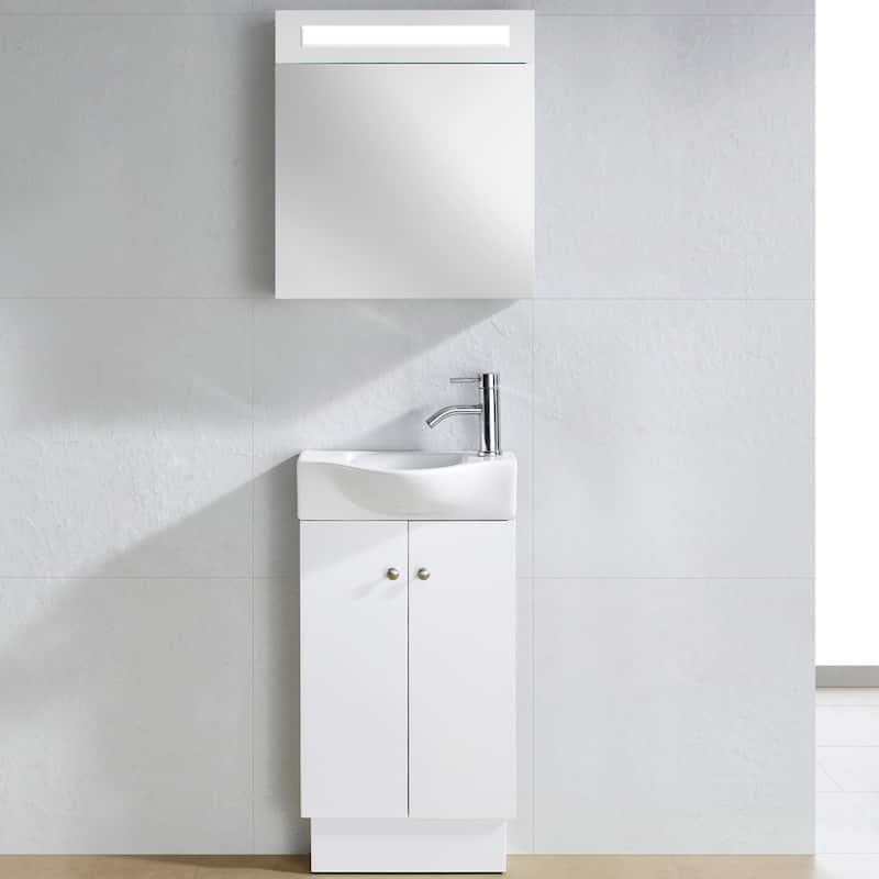 Glenwood White Wood 17-inch Single Bathroom Vanity