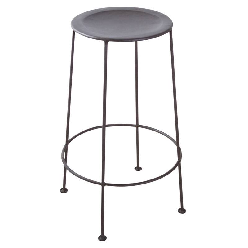 Handmade Iron Zinc-finish Bar Stool (India)