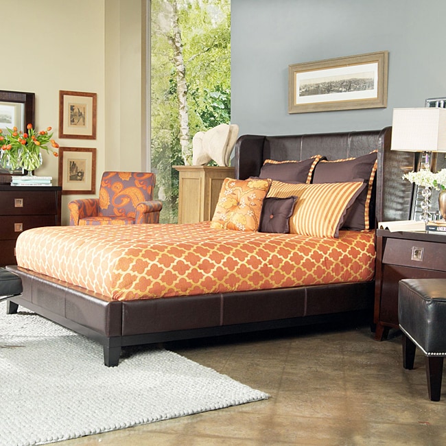 angelo:HOME Marlowe King-size Bonded Leather Shelter Bed