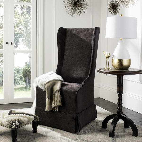 Safavieh En Vogue Dining Deco Bacall Dark Grey Slip Cover Dining Chair