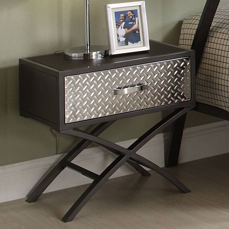 Carter Metal and Chrome X-frame End Table by INSPIRE Q