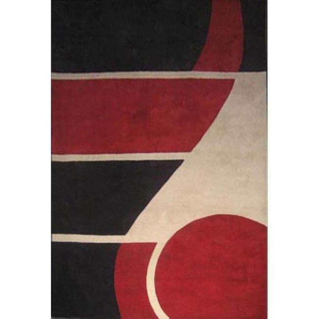 Shop Handtufted Horizon Red Wool Rug (8' x 11') Free Shipping Today