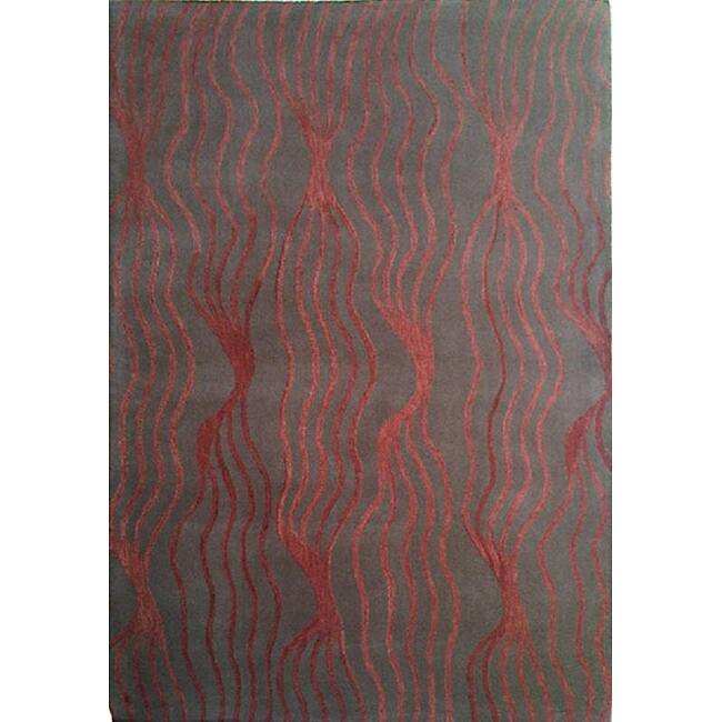 Hand-tufted Mocha Brown Wool Rug (8' x 11')