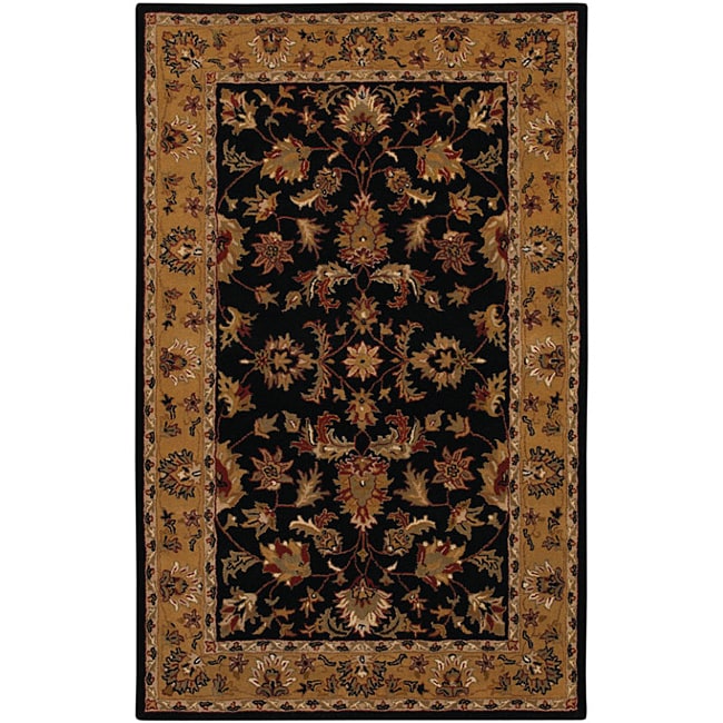 Hand tufted Persian Black Wool Rug (8 X 11)