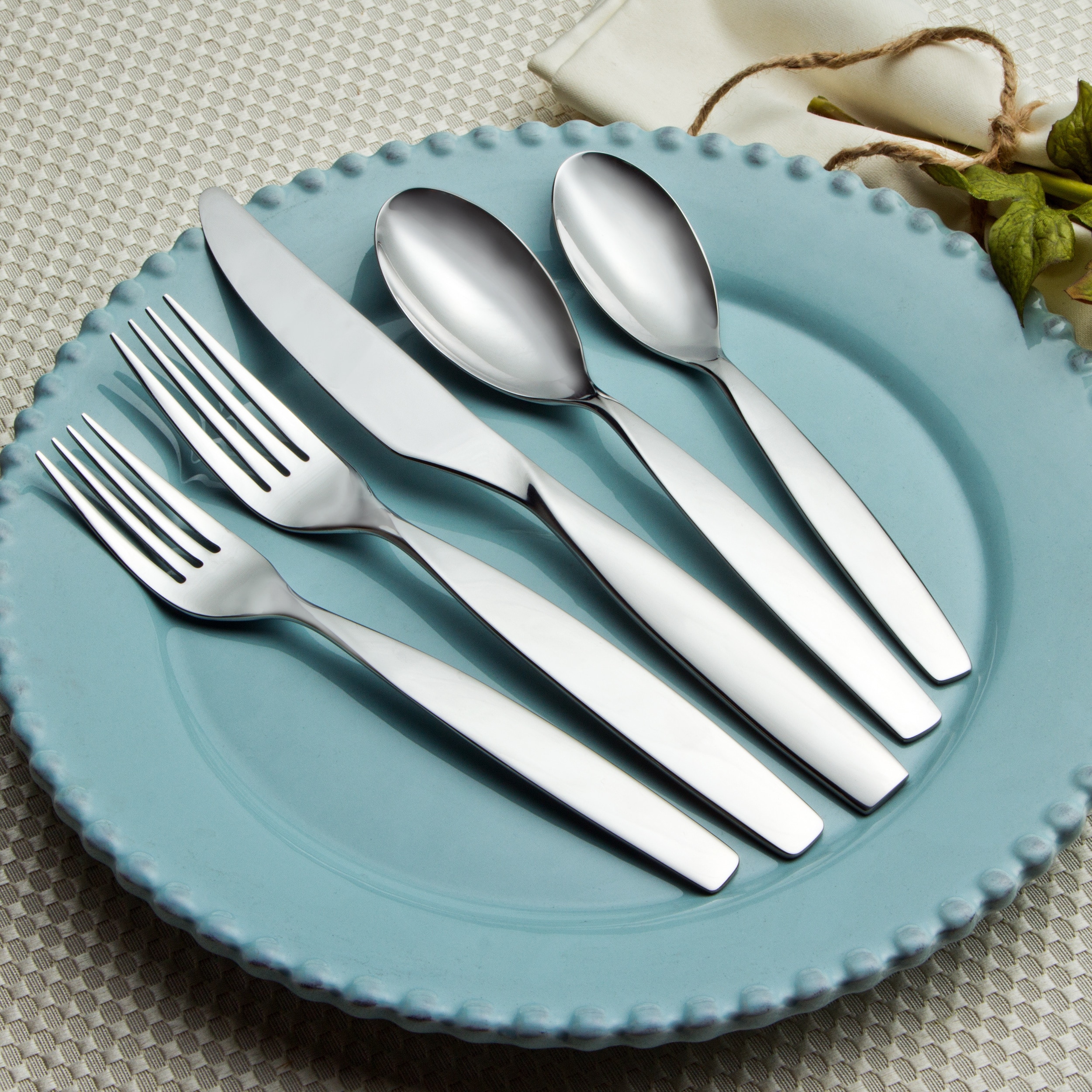 Sasaki Axis 45-piece Stainless Steel Flatware Set - Bed Bath