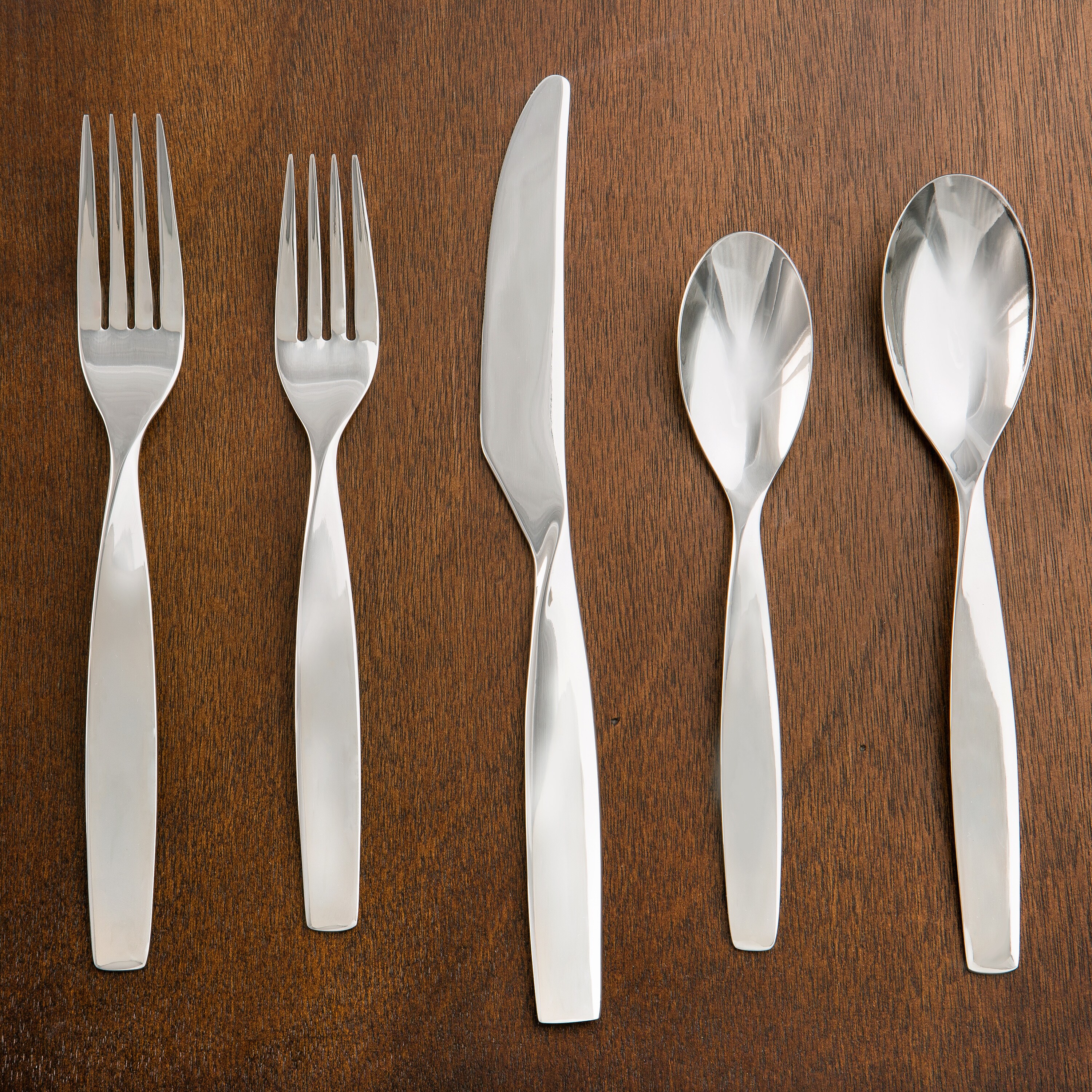 Sasaki Axis 45-piece Stainless Steel Flatware Set - Bed Bath