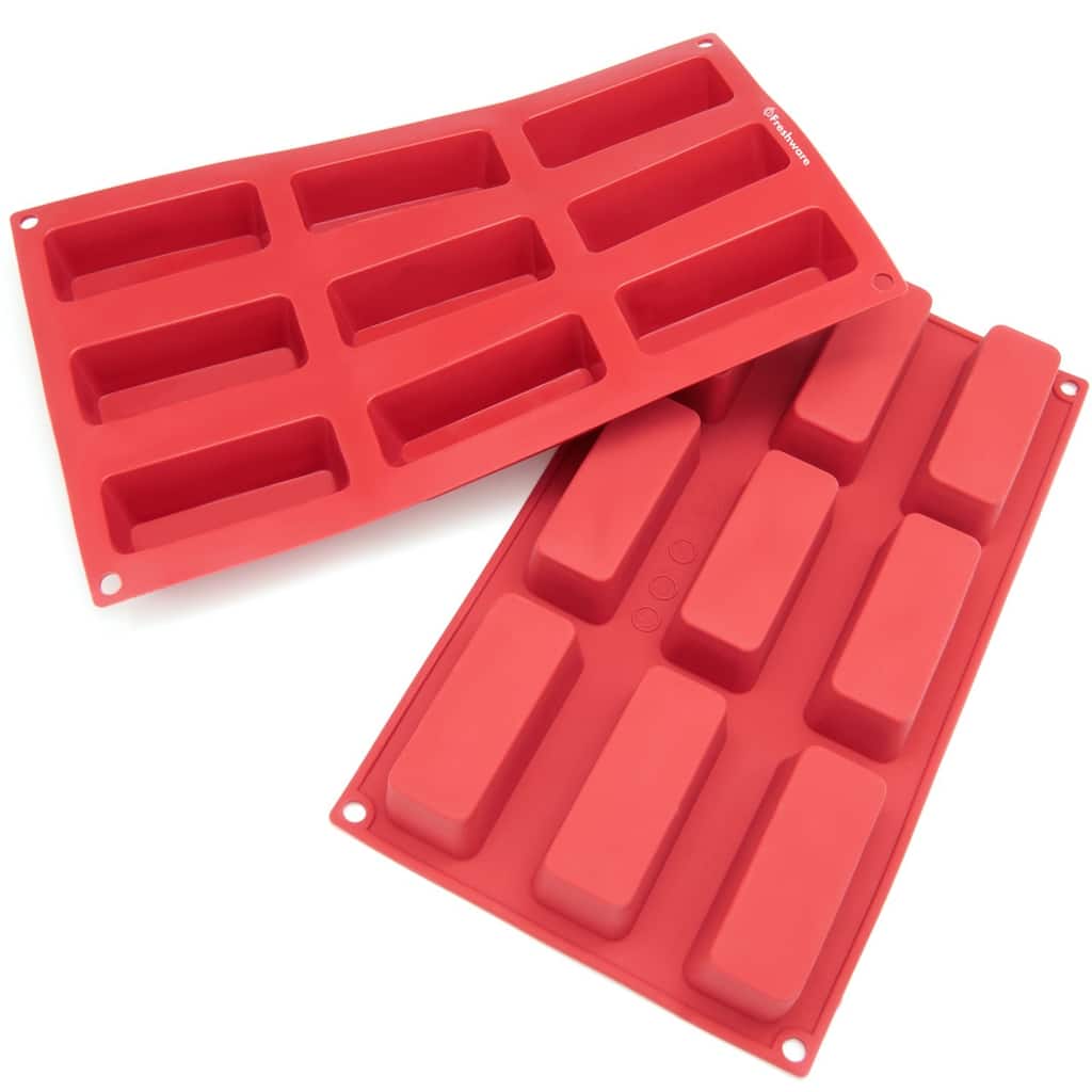 Freshware 9-cavity Narrow Loaf Silicone Mold/ Baking Pans (Pack of 2)