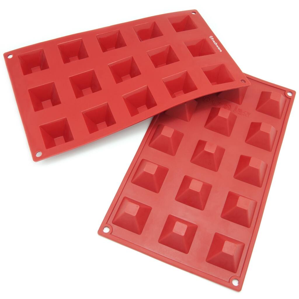 Freshware 15-cavity Mini Pyramid Silicone Mold/ Baking Pans (Pack of 2)