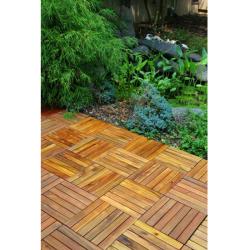 Acacia Hardwood Deck Tiles (Pack of 10) - Free Shipping 