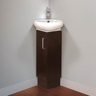 Fine Fixtures Milan Small Solid Wood Corner Bathroom Vanity