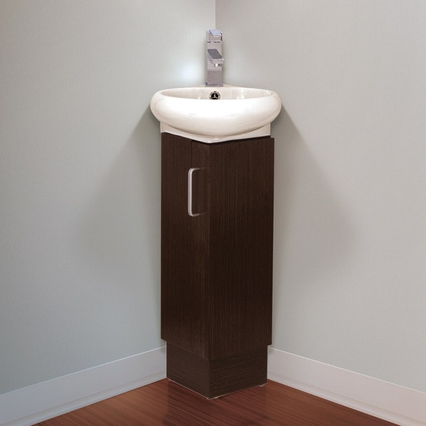 Fine Fixtures Milan Small Solid Wood Corner Bathroom Vanity - Free ... Fine Fixtures Milan Small Solid Wood Corner Bathroom Vanity