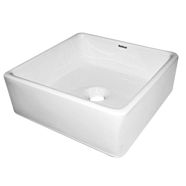 Fine Fixtures Ceramic White Single-Hole Vessel Sink