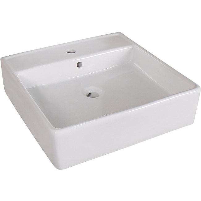 Fine Fixtures Ceramic 18-inch White Vessel Sink - 18"