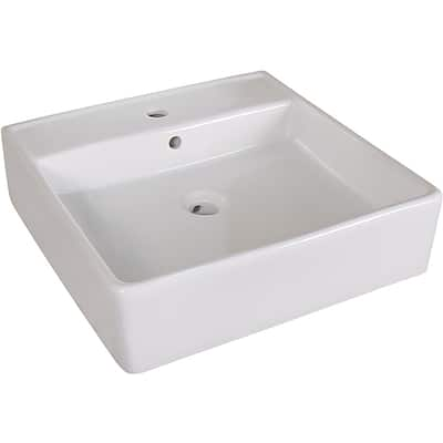 Fine Fixtures Ceramic 18-inch White Vessel Sink - 18"