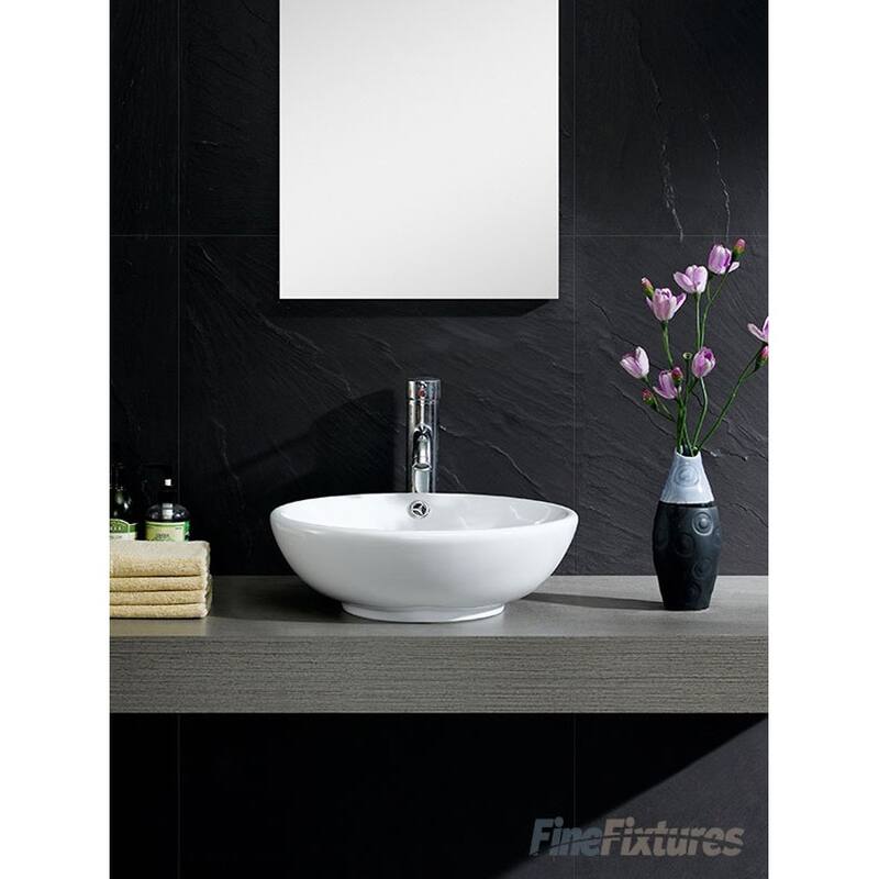Fine Fixtures Round Ceramic White Vessel Sink