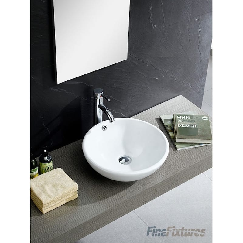 Fine Fixtures Round Ceramic White Vessel Sink