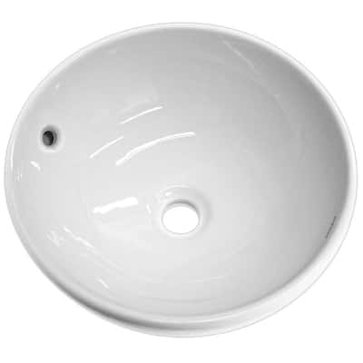 Fine Fixtures Round Ceramic White Vessel Sink