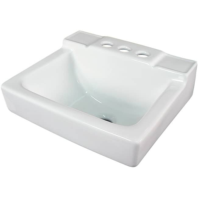 Fine Fixtures Ceramic 14-inch Small White Wallmount Sink - 14" x 12"
