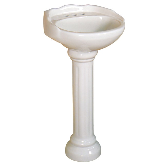 Ceramic 16.5 inch White Pedestal Sink (White4 inch spreadModel number VI1616W Click here to view a dimensions diagram for this product. )