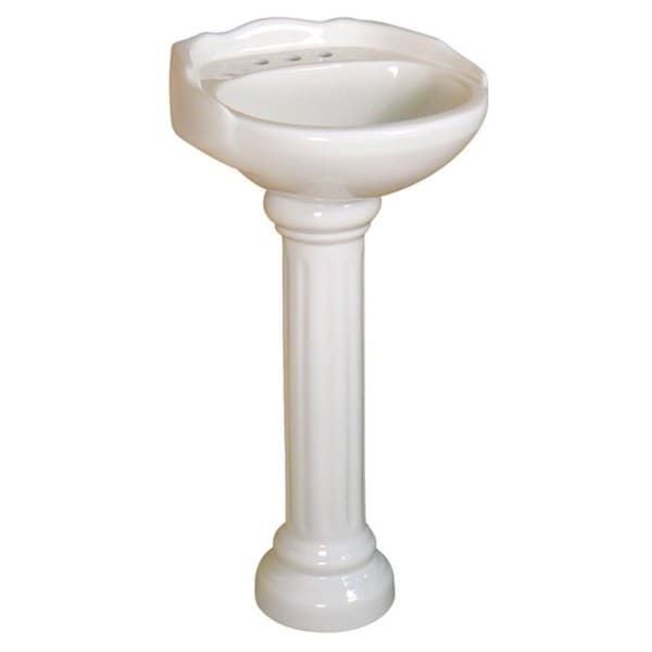 Fine Fixtures Ceramic 16.5 inch White Pedestal Sink   13683591