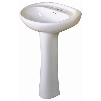 Fine Fixtures Ceramic White Pedestal Sink