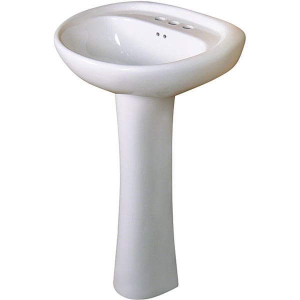 Fine Fixtures Ceramic 19 25 Inch White Pedestal Sink
