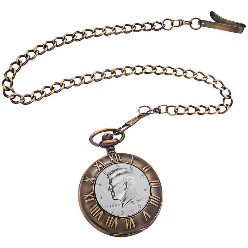 August Steiner Men's Kennedy Half-dollar Antique Gold-Tone Pocket Watch