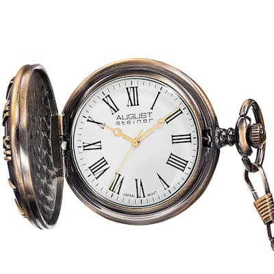August Steiner Men's Kennedy Half-dollar Antique Gold-Tone Pocket Watch