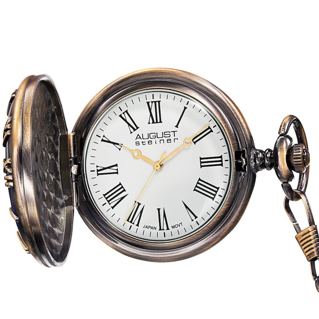 August Steiner Men's Kennedy Half-dollar Antique Gold-Tone Pocket Watch
