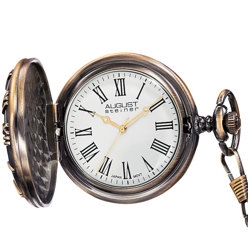 August Steiner Men's Kennedy Half-dollar Antique Gold-Tone Pocket Watch