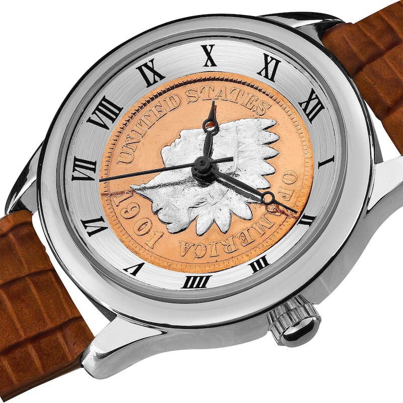 August Steiner Women's Indian Head Penny Collectors Silver Coin Watch