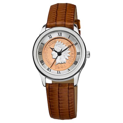 August Steiner Women's Indian Head Penny Collectors Silver Coin Watch